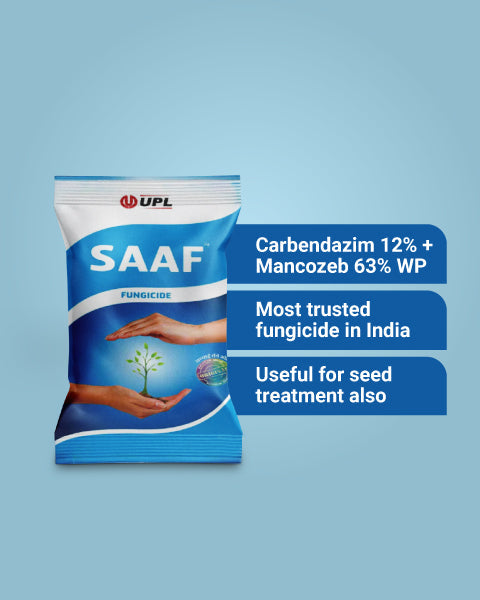 UPL Saaf Fungicide (Carbendazim 12% + Mancozeb 63% WP) Systemic & Contact Protection 2